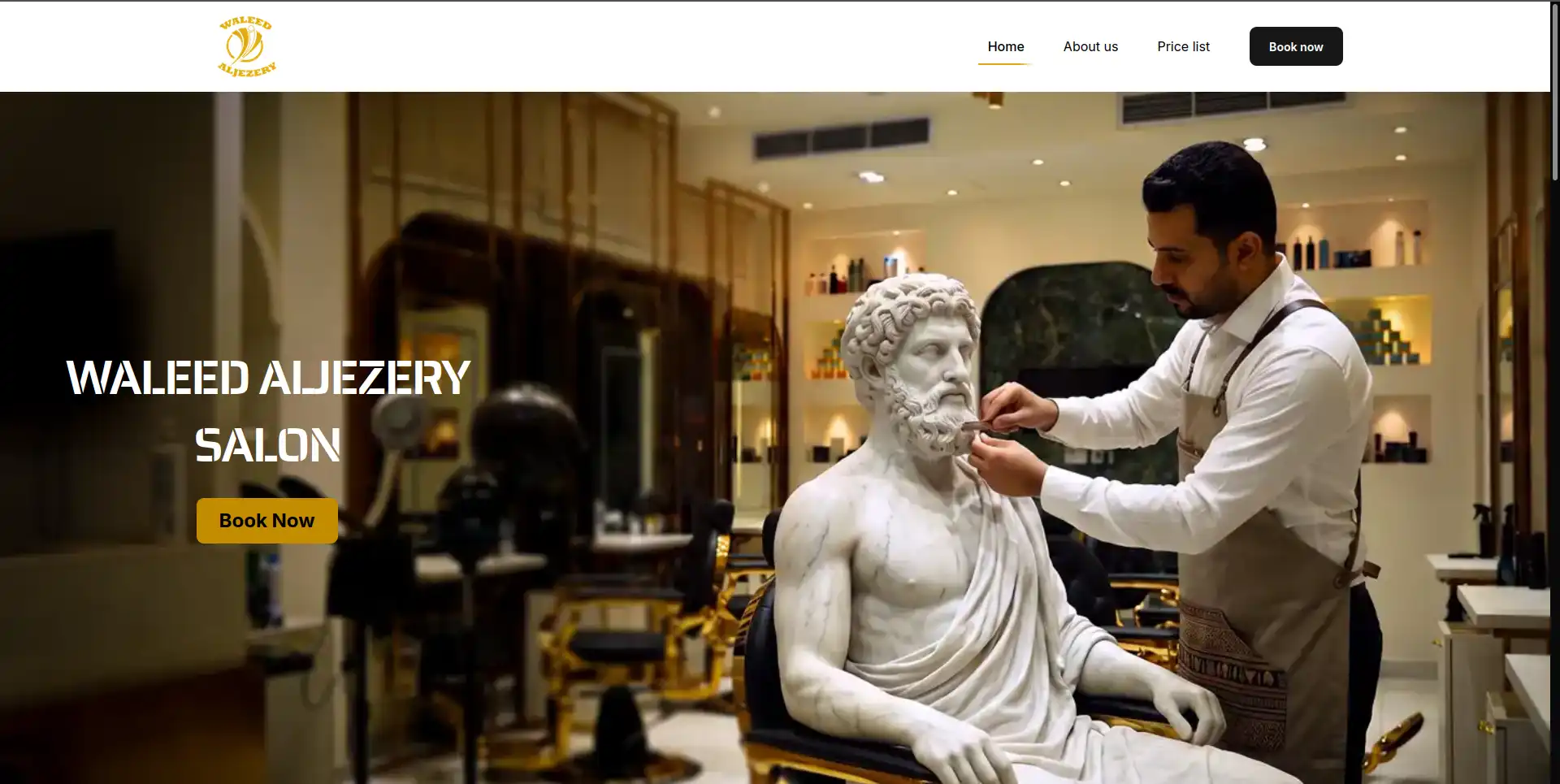 Waleed Aljizery Salon — website screenshot